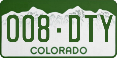 CO license plate 008DTY