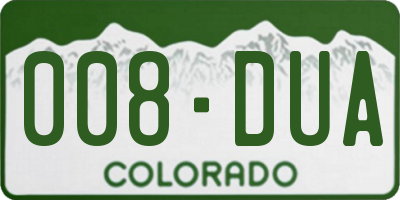 CO license plate 008DUA