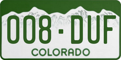 CO license plate 008DUF