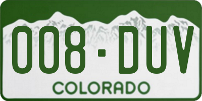 CO license plate 008DUV