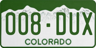 CO license plate 008DUX