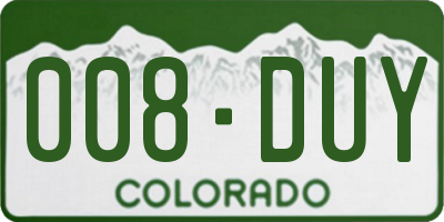 CO license plate 008DUY