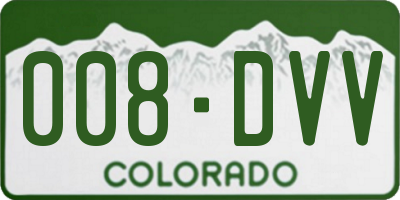 CO license plate 008DVV
