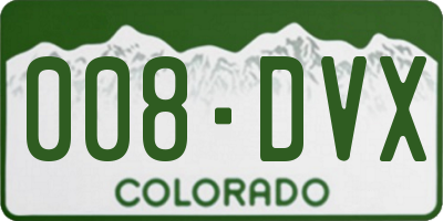 CO license plate 008DVX