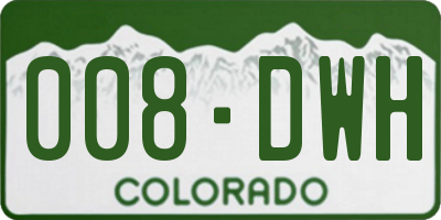 CO license plate 008DWH
