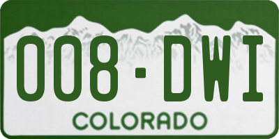 CO license plate 008DWI