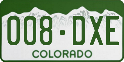 CO license plate 008DXE