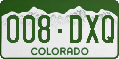 CO license plate 008DXQ
