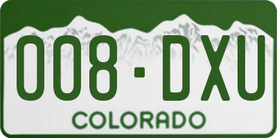 CO license plate 008DXU
