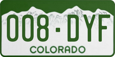 CO license plate 008DYF