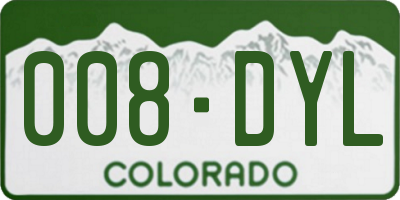 CO license plate 008DYL