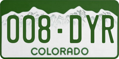 CO license plate 008DYR