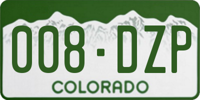 CO license plate 008DZP