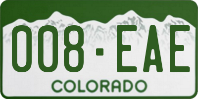 CO license plate 008EAE