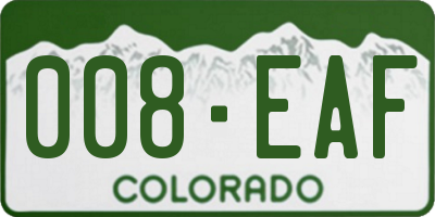 CO license plate 008EAF