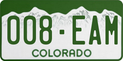 CO license plate 008EAM