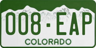 CO license plate 008EAP