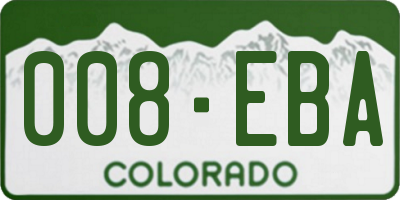 CO license plate 008EBA