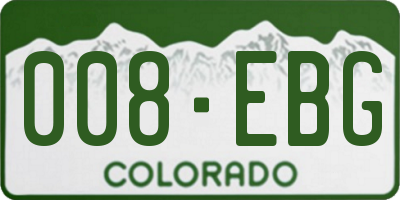 CO license plate 008EBG