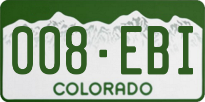 CO license plate 008EBI