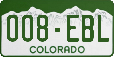 CO license plate 008EBL
