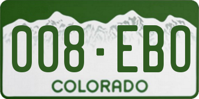 CO license plate 008EBO