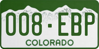 CO license plate 008EBP