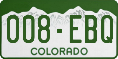 CO license plate 008EBQ