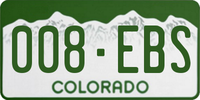 CO license plate 008EBS