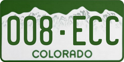 CO license plate 008ECC