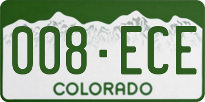 CO license plate 008ECE