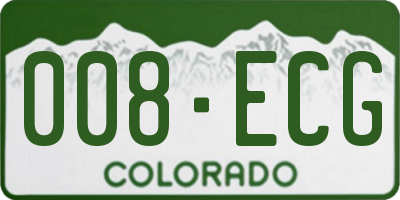 CO license plate 008ECG