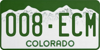 CO license plate 008ECM