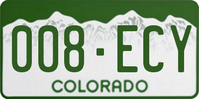 CO license plate 008ECY