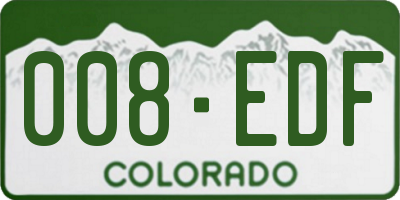 CO license plate 008EDF