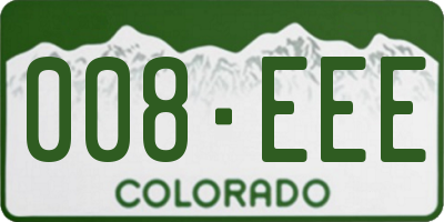 CO license plate 008EEE