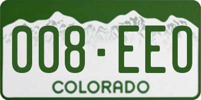 CO license plate 008EEO