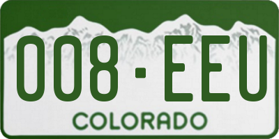 CO license plate 008EEU