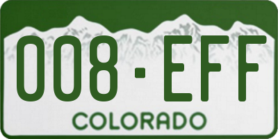 CO license plate 008EFF