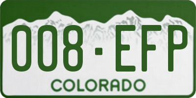 CO license plate 008EFP