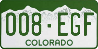 CO license plate 008EGF