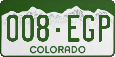 CO license plate 008EGP