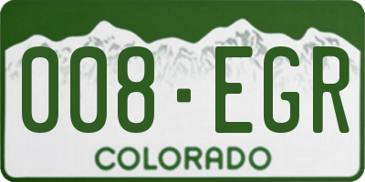 CO license plate 008EGR