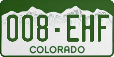 CO license plate 008EHF