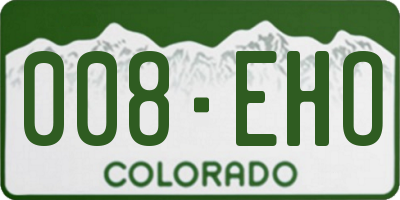 CO license plate 008EHO