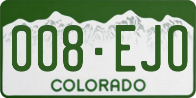 CO license plate 008EJO