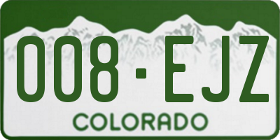 CO license plate 008EJZ