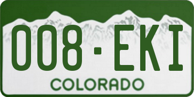 CO license plate 008EKI