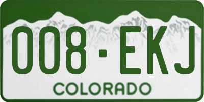 CO license plate 008EKJ