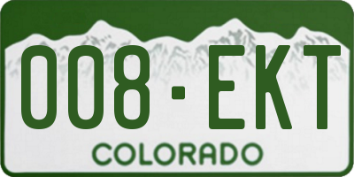 CO license plate 008EKT